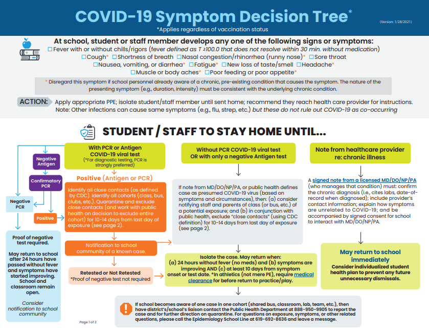 covid symptom decision tree